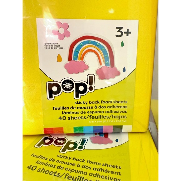 Lot of 4 POP! Sticky Back Foam Sheets 40ct Each | Self Adhesive Craft Foam | NEW - Picture 2 of 5